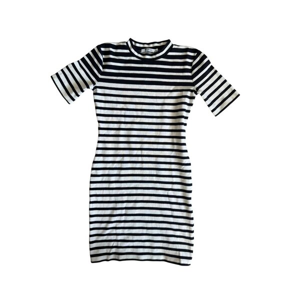 T ALEXANDER WANG Navy White Striped Short Sleeve Mini Dress Size Small - Picture 6 of 8